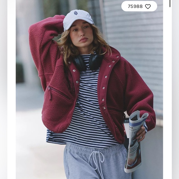 Free People Jackets & Blazers - Free People Movement Hit the Slopes fleece jacket in deep maroon